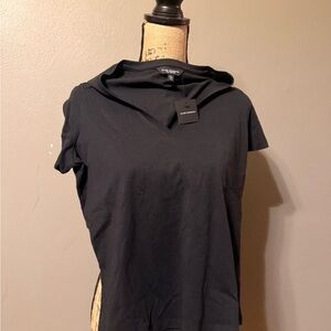 Club Monaco Black Short Sleeve V-Neck Tee